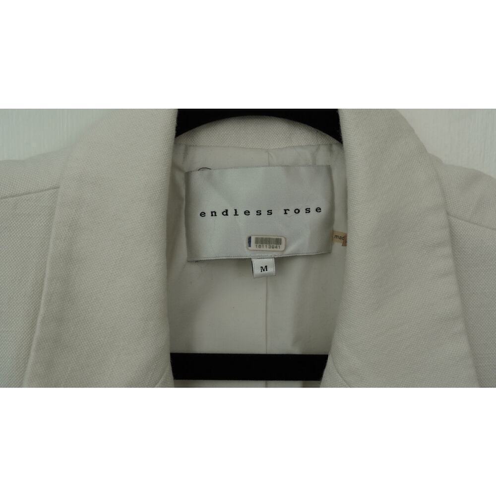 Endless Rose Off White Linen Oversized Vest Blazer Sz M - Picture 6 of 9